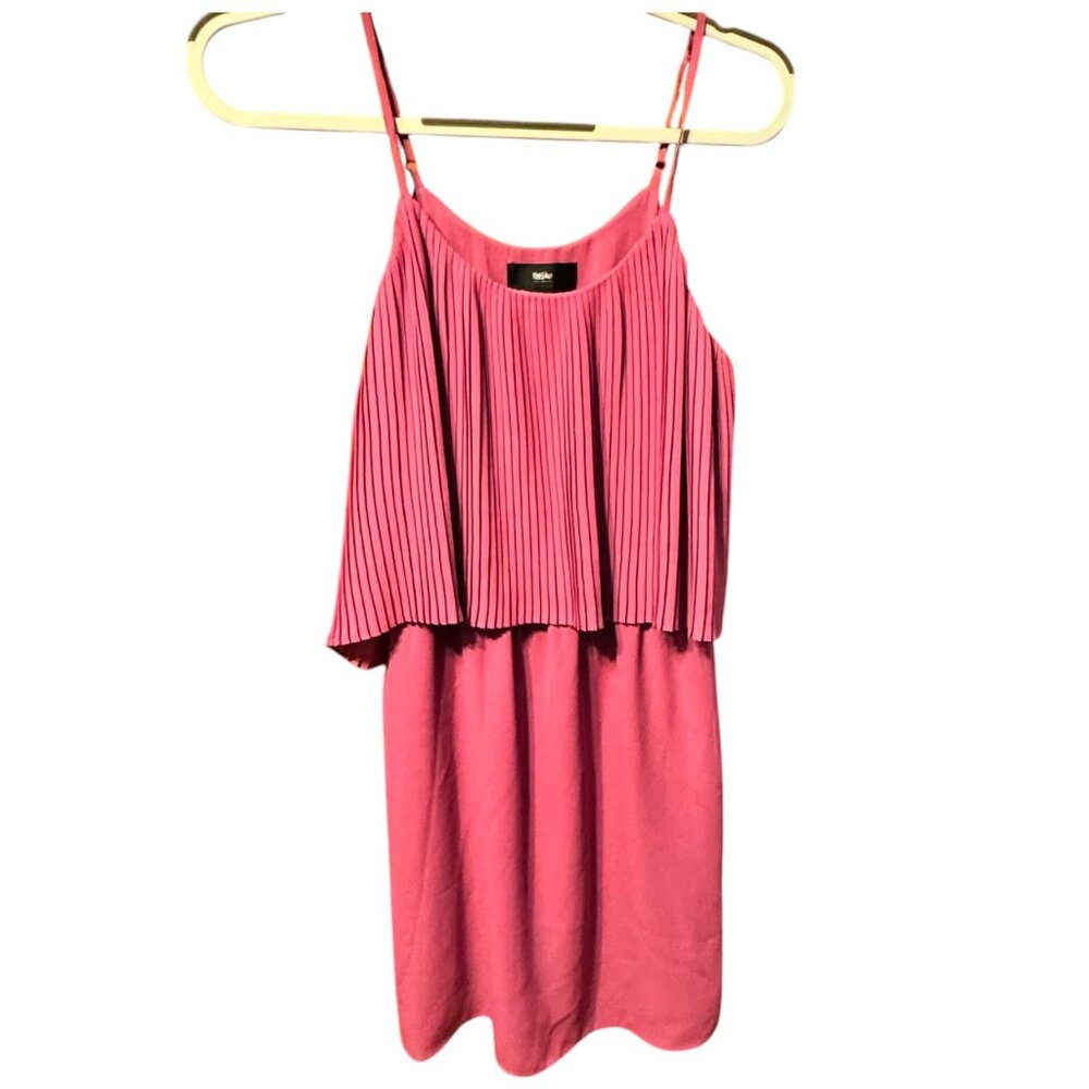 Mossimo Pink/Fuchsia Casual Tiered Blouson Pleated Popover Tank Dress size small